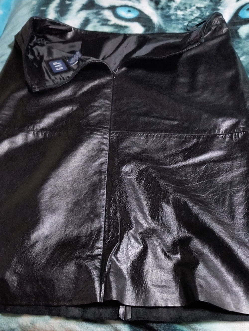 GAP Black Shiny Faux Leather Maxi Skirt